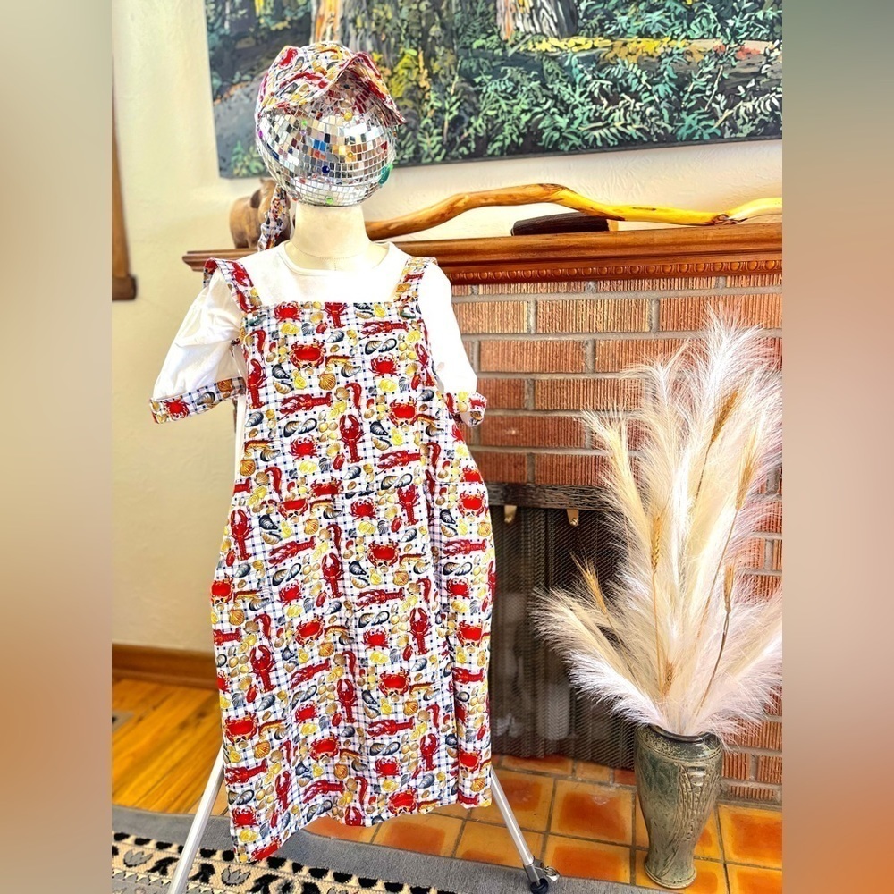 Crab Boil Overalls With Matching Hat - image 1